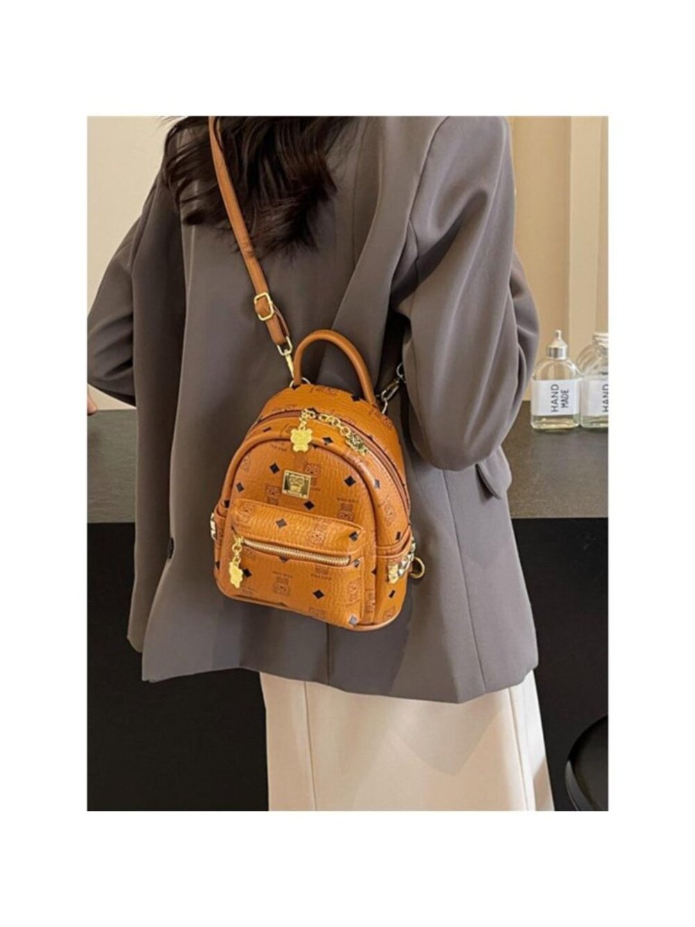 Patterned Mini Backpack Bag - Picture 4 of 6